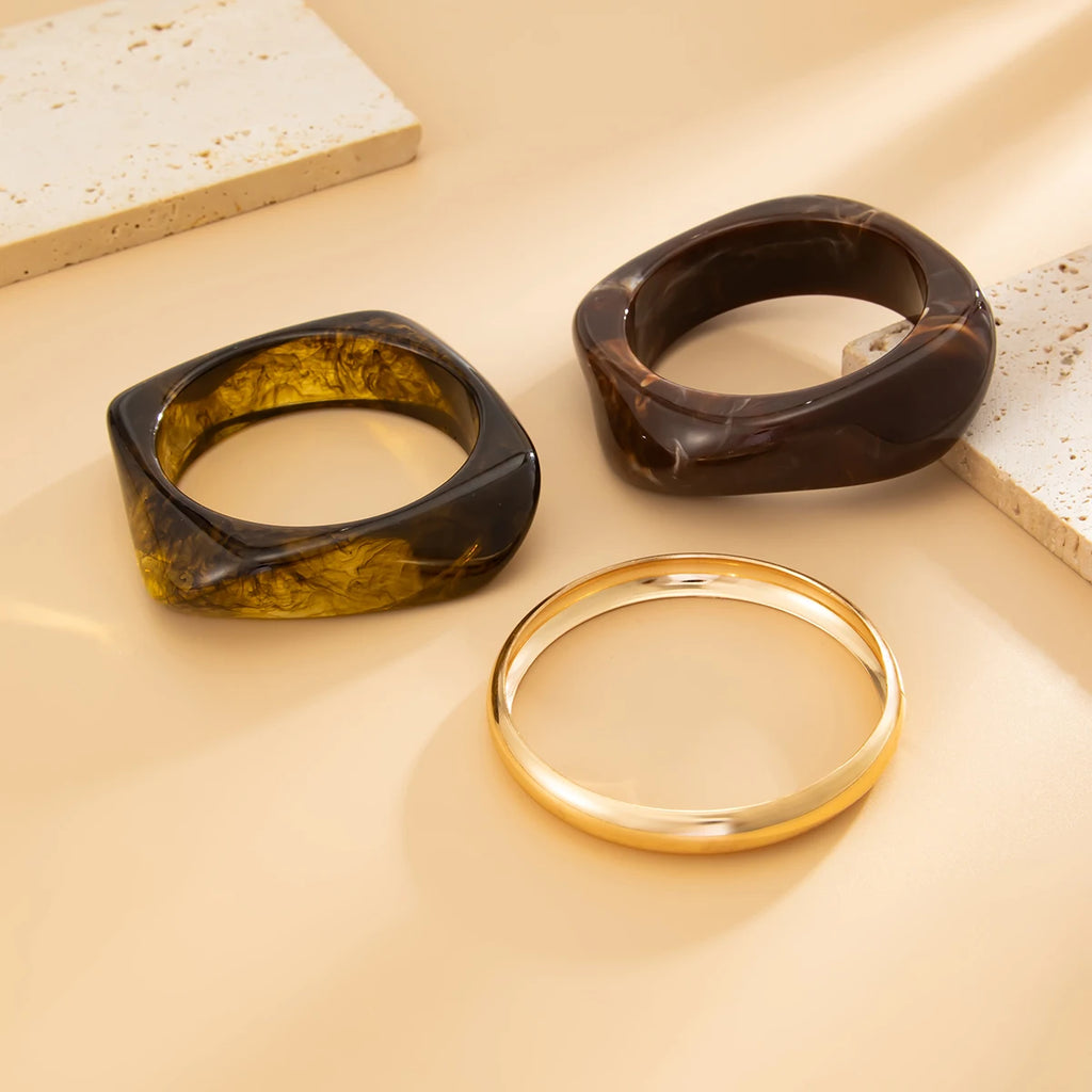 bracelets pour femmes en résine et or