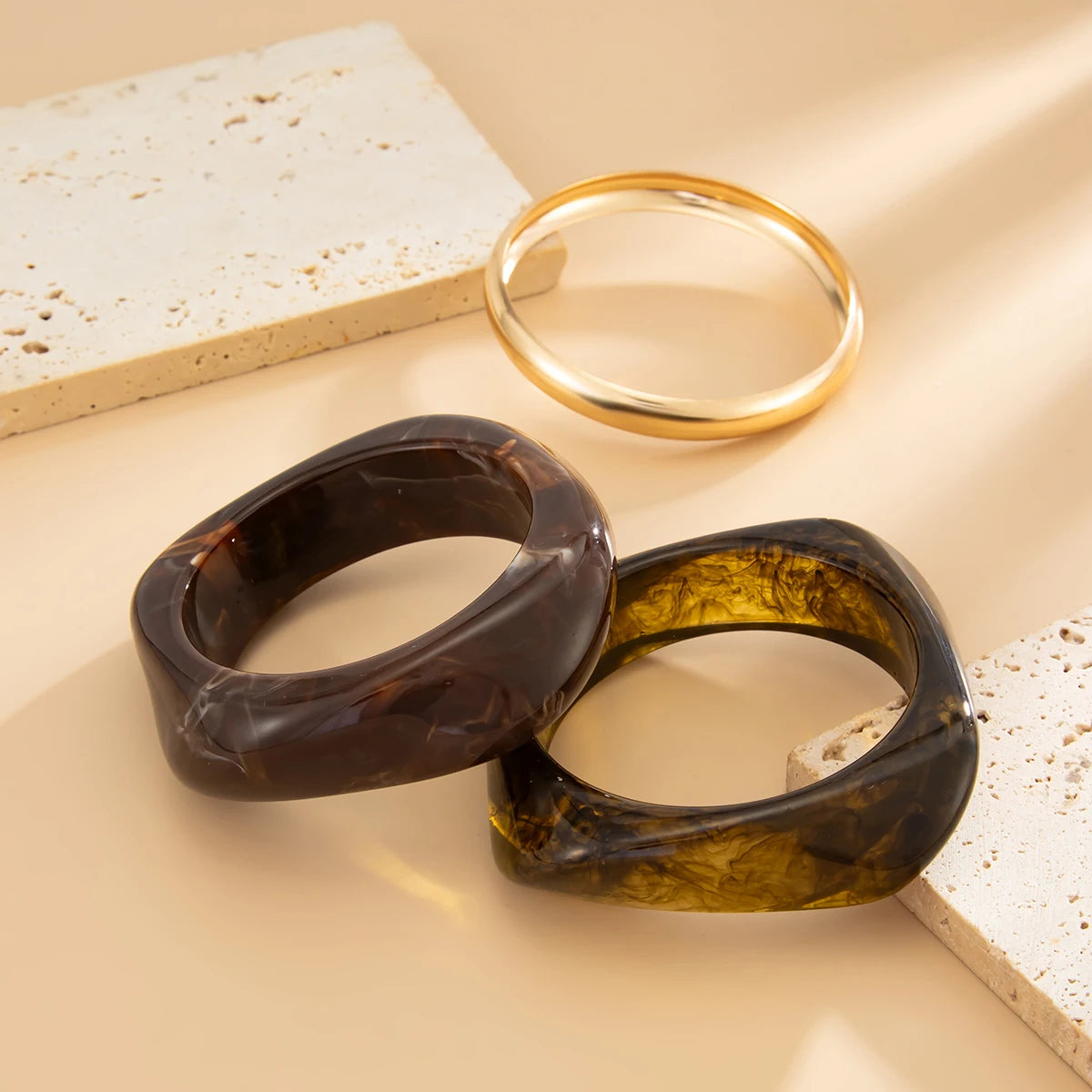 bracelets pour femmes en résine et or