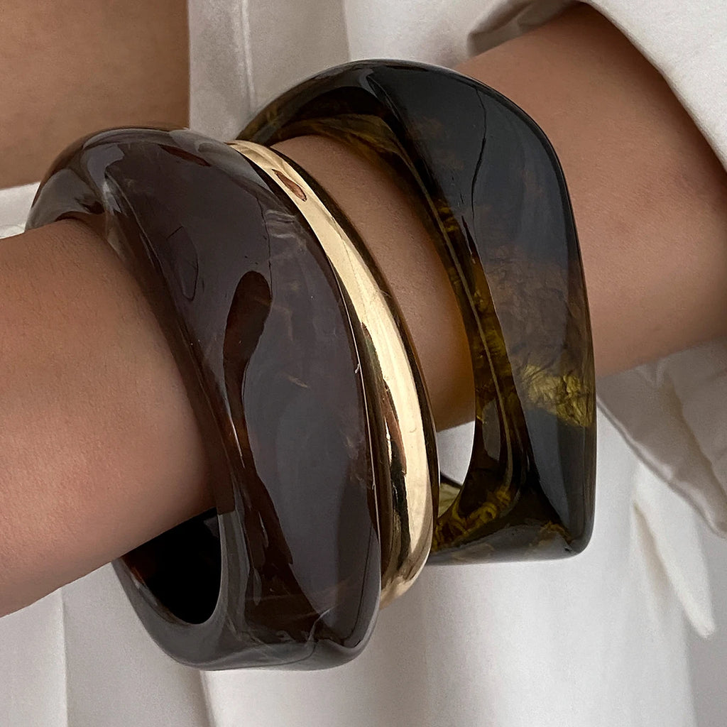 bracelets pour femmes en résine et or